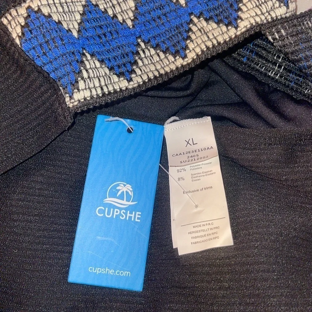 Cupshe Geo Stitching Wrap Cutout One Piece Swimsuit XL NWT